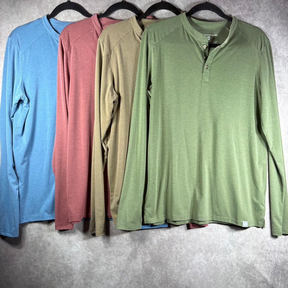 Southern Shirt Henley Lot of 4 Mens M Multicolor Long Sleeve Performance Stretch
